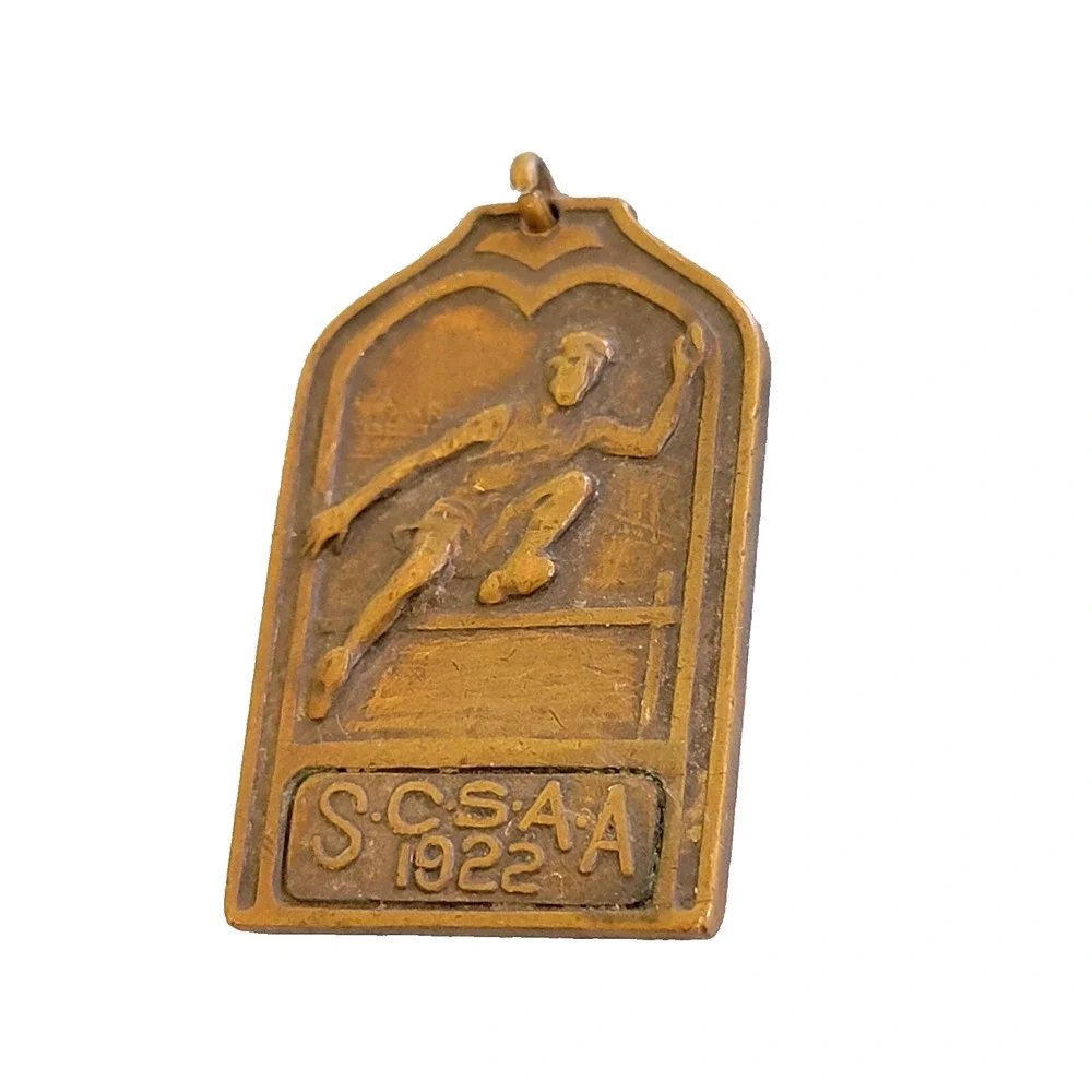 1922 SCSAA Track & Field‎ High Jump Bronze Medal Pendant, Sports Award gn01-33